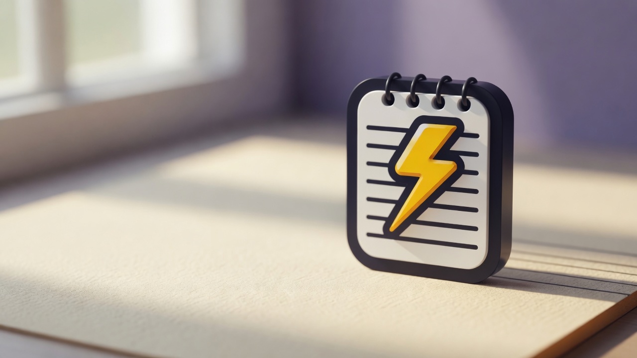 Jotspeed notepad with a yellow lightning bolt